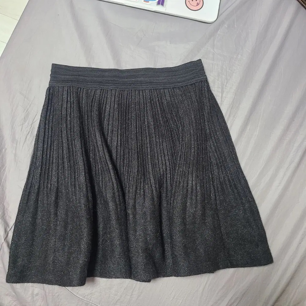 Elegant Gray Pleated Skirt